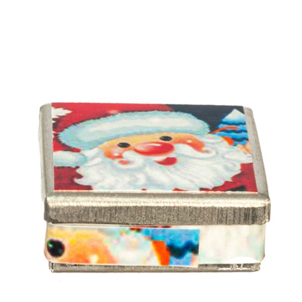 AZG6286 Santa Cookie Tin for Dollhouse Miniatures