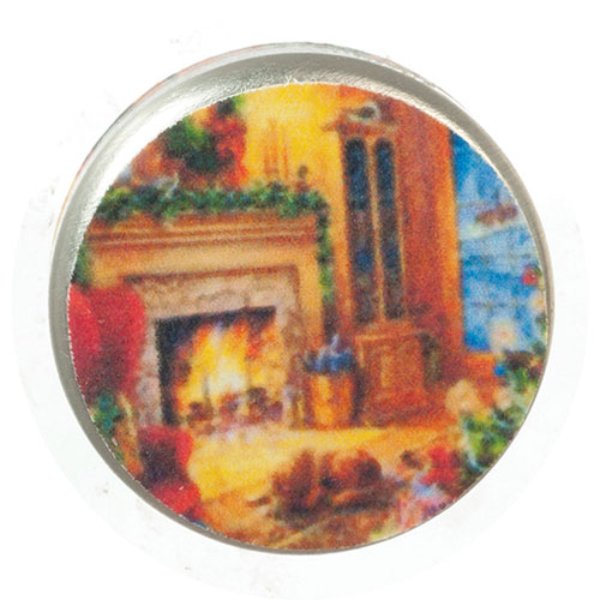 AZG5926 Xmas Cookie Tin for Dollhouse Miniature - Fireplace