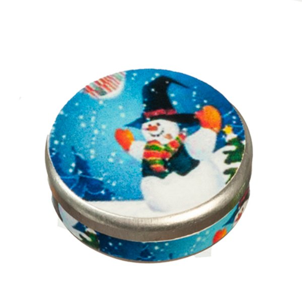 AZG6284 Snowman Cookie Tin for Dollhouse Miniature
