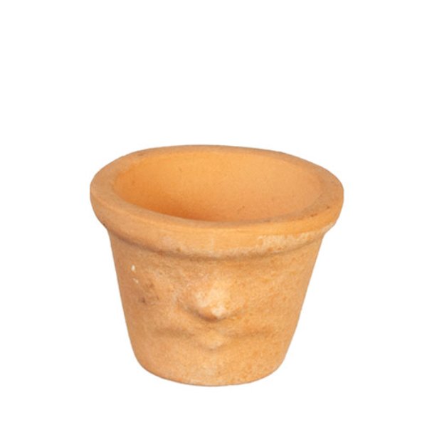 AZG6493 Small Round Terracotta Pot for Dollhouse Miniature