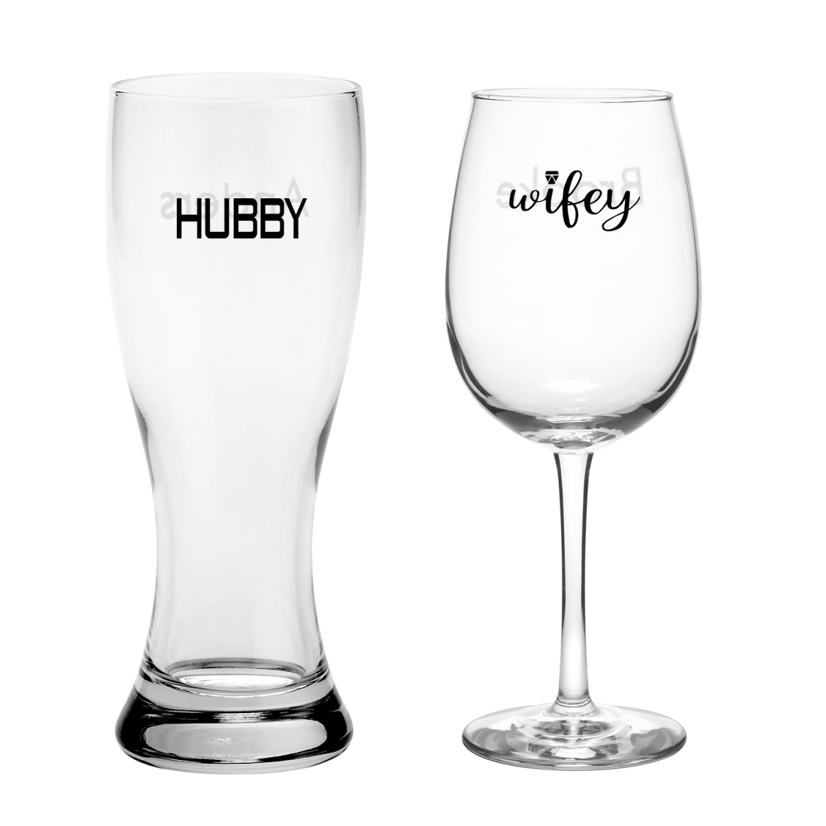 Picture of Hortense B. Hewitt 21576P Wifey Hubby Glass Set - Personalized - Pack of 2