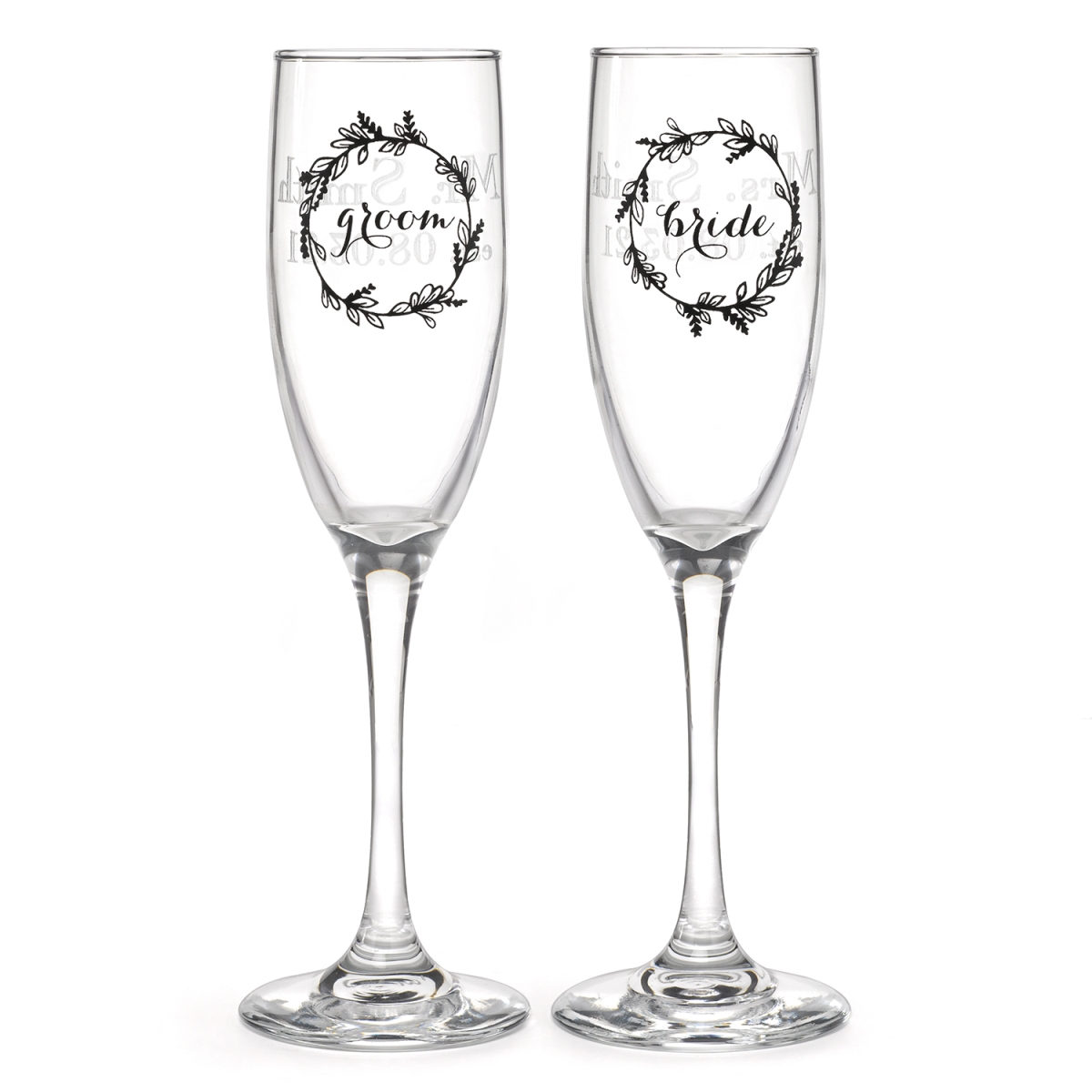 Picture of Hortense B. Hewitt 54864P Rustic Wreath Flutes - Personalized - Pack of 2