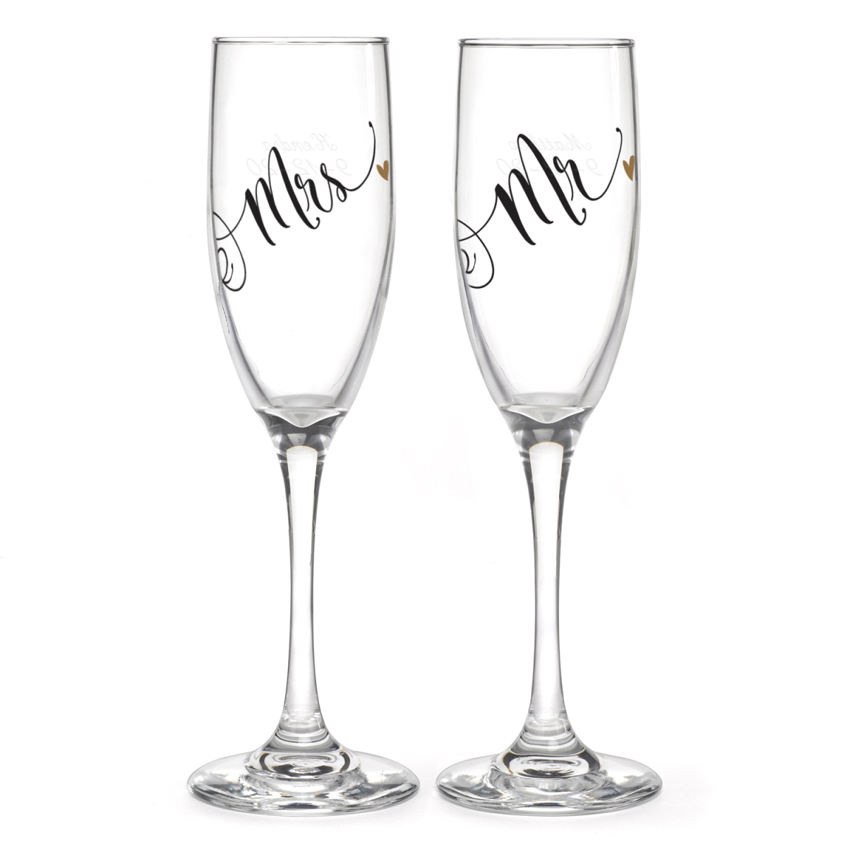 Picture of Hortense B. Hewitt 55507P Mr & Mrs Black & Gold Flutes - Personalized - Pack of 2