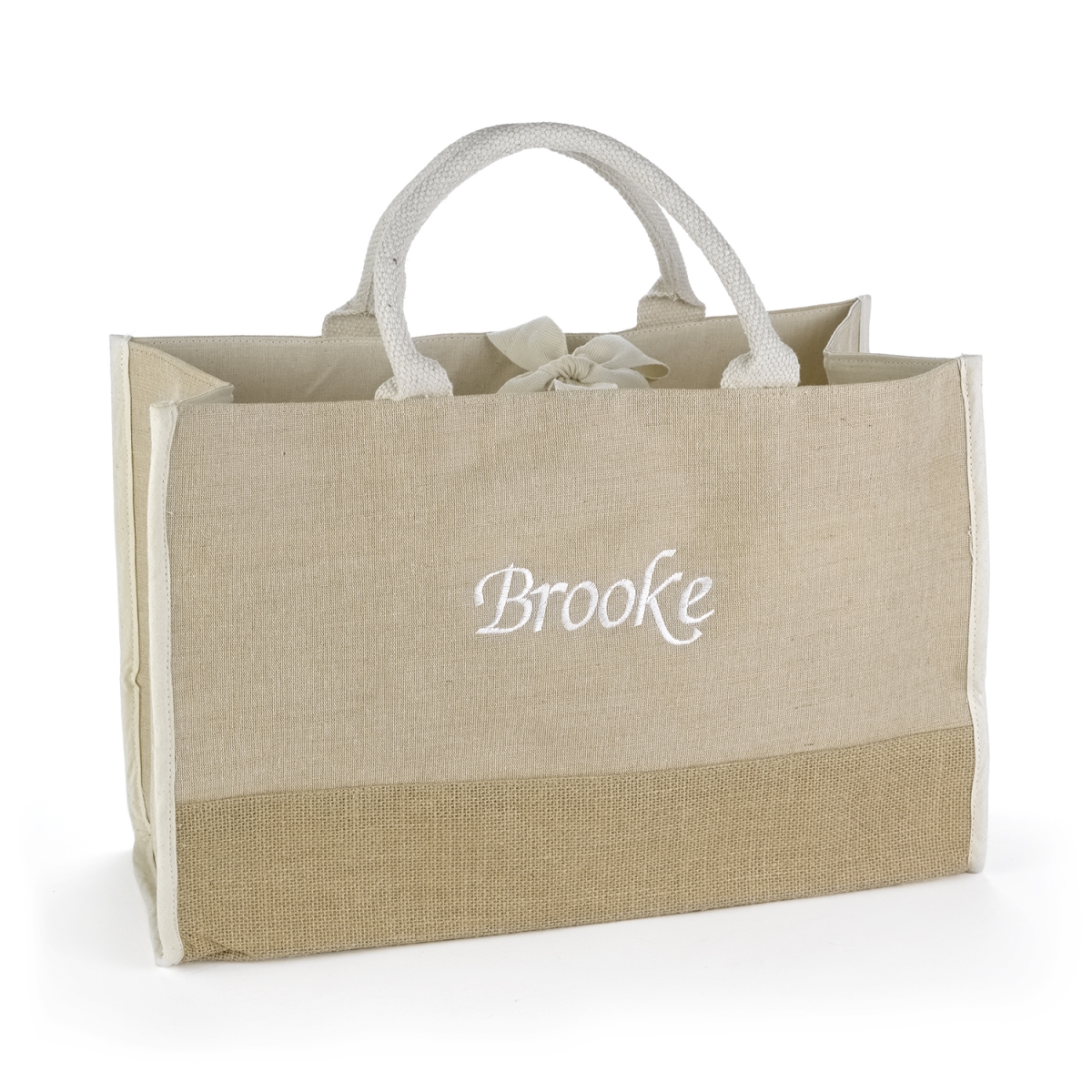 Hortense B. Hewitt 61022P Custom Natural Jute Tote Bag - Large