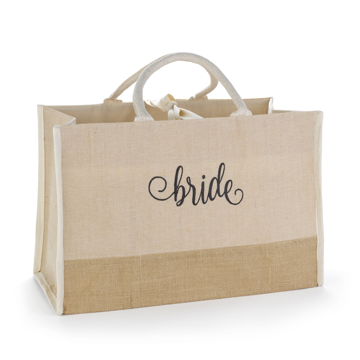 Hortense B. Hewitt  Bride Natural Jute Tote Bag - Large