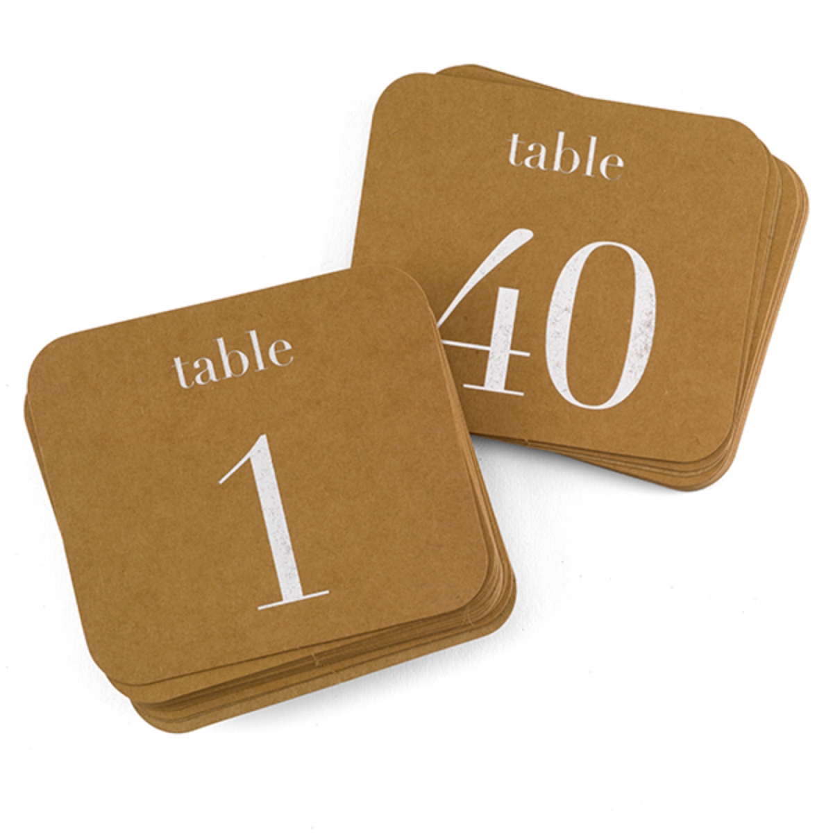 Picture of Hortense B. Hewitt 39512 Kraft Table Number Cards&#44; Silver - 1-40 - Pack of 40