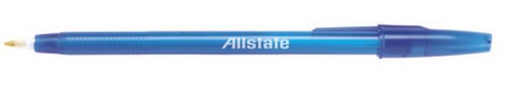 361BLUE-BLK Translucent Stick Blue Pen - Black Ink - Pack of 250