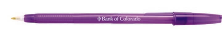 361PUR-BLK Translucent Stick Purple Pen - Black Ink - Pack of 250