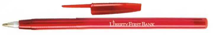 361RED-BLK Translucent Stick Red Pen - Black Ink - Pack of 250