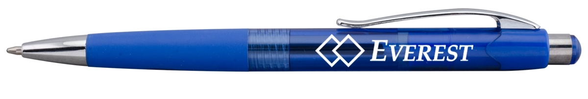 421BLUE-BLK Mardi Gras Clipper Translucent Blue Pen - Black Ink - Pack of 250
