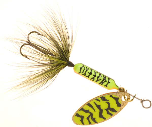 206-CBT 0.06 oz Original Rooster Tail, Chartreuse Black Tiger