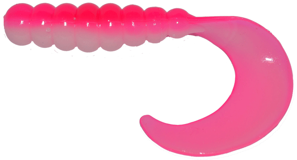 FG218 2 in. Fat Grub, Pink & White - Pack of 10