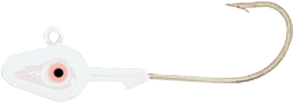 D1210-02 0.5 oz Double Eye Jig Head, White - Pack of 10