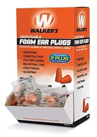 GWP-FOAMPLUG2 Walkers Ear Plug Box Display - 200 Pair