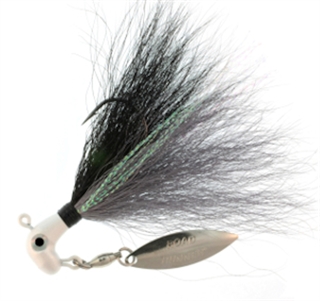 0.12 oz Bucktail Pro - Pearl, Gray Throat Black & Grey