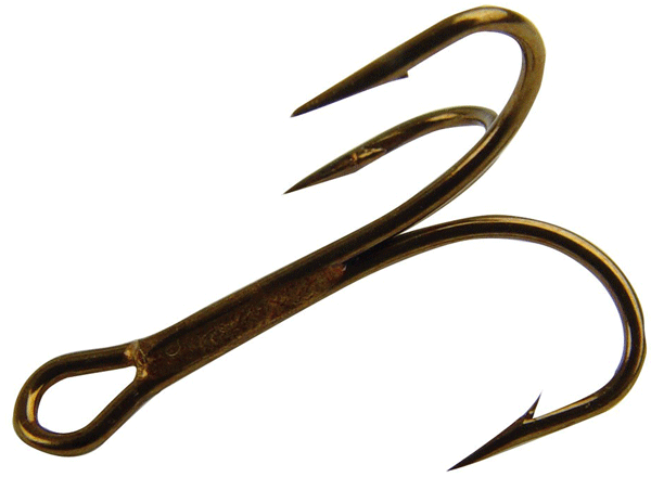 Bronze Ringeye Sport Treble Hooks, Size 6 - Box of 25
