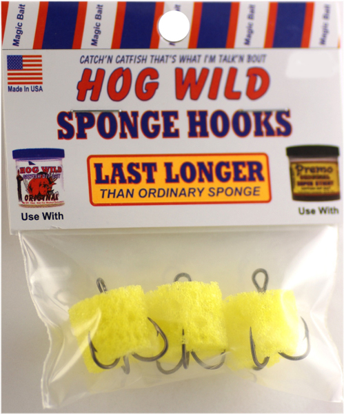 Treble Hog Wild Sponge Hooks - Pack of 3 - Size 4