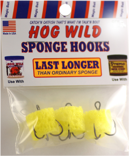 Treble Hog Wild Sponge Hooks - Pack of 3 - Size 6