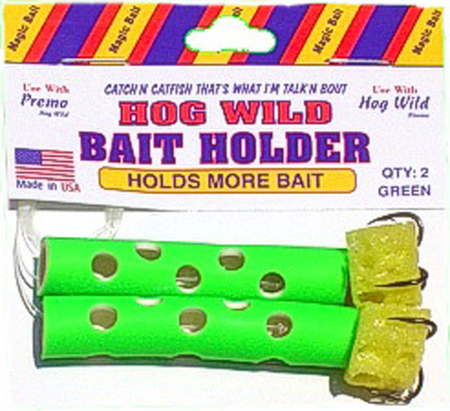 Hogwild Sponge Tube Bait Holder - Green - Pack of 2