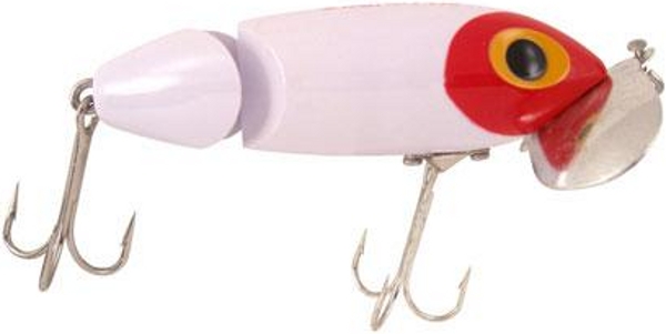 0.37 oz Jointed Jitterbug, White & Red Head