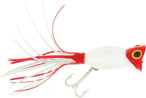 750-01 2.25 in. Hula Popper - White & Red Head