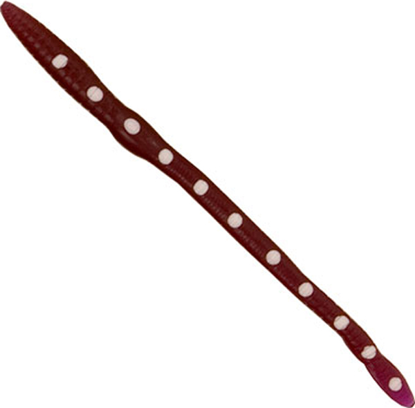 370-99-7 8 in. Scoundrel Worm, Purple with White Dots - Pack of 9