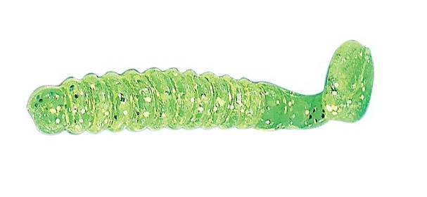 1.5 in. Crappie Slider Grub - Chartruese
