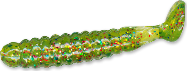 1.5 in. Crappie Slider Grub - Avaccado Metal Flake