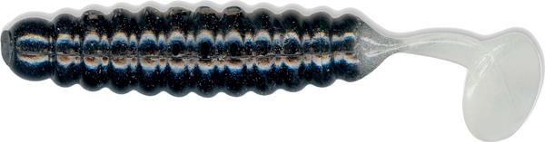 1.5 in. Crappie Slider Grub - Black & Glow Tail -  Fiesta, FI2983103