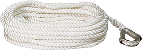 50013000 0.37 in. & 15 ft. Twisted 3-Strand Nylon Dock Line