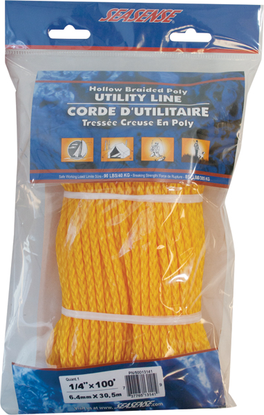 50013141 100 ft. Hollow Braid Rope in Yellow