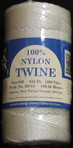 Twisted Nylon Twine 0.25 lbs Fishing Line in White - Size 30