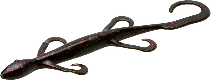 Magnum Lizard Carolina Rig Bait - Balck & Red - 8in.