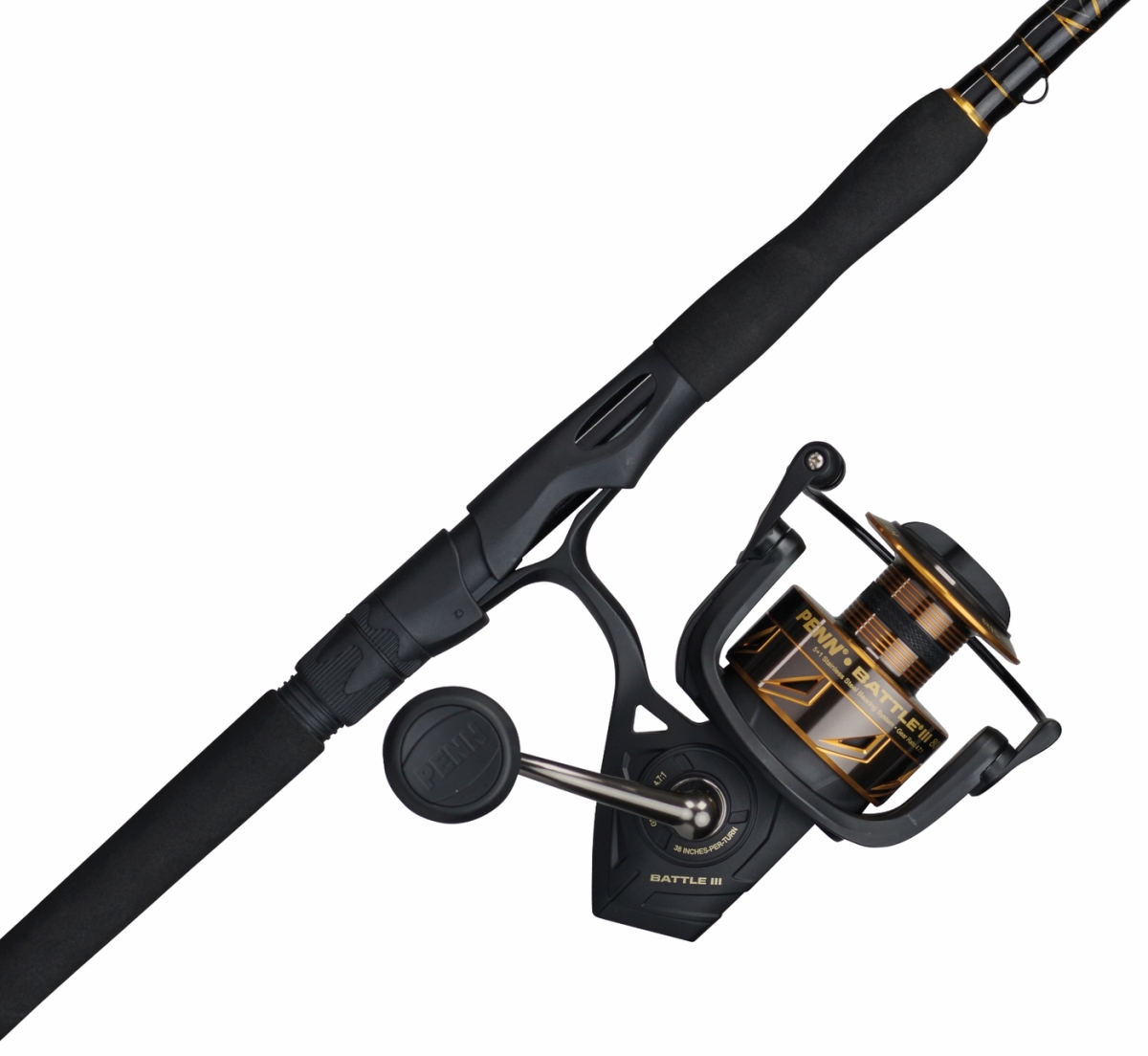 BTL38000102H 4.7-10 ft. Battle III 6BB Spinning Rod Combo -  Penn