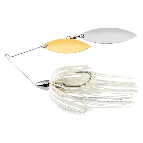 Nickel Frame Double Willow Spinnerbait White & Silver Fishing Lure