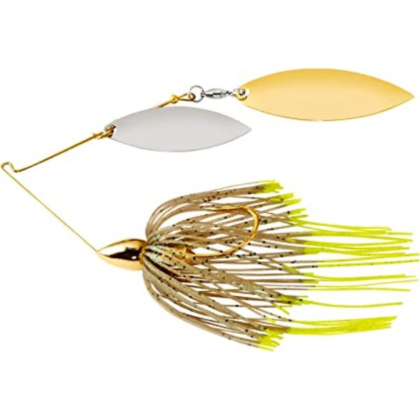 WE38GW12 Gold Frame Double Willow Spinnerbait Fishing Lure, Hot Mouse