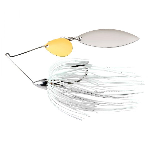 WE38NT01S Nickel Frame Tandem Willow Spinnerbait White & Silver Fishing Lure