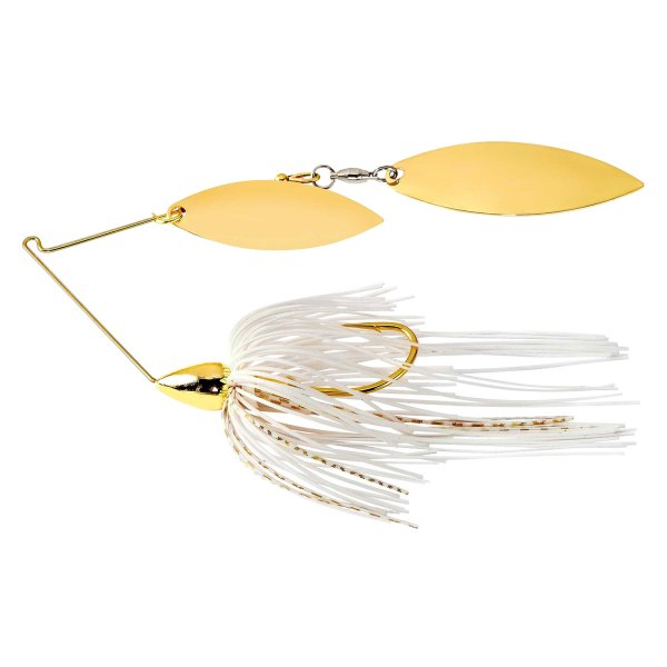 Frame Double Willow Spinnerbait White & Gold Fishing Lure