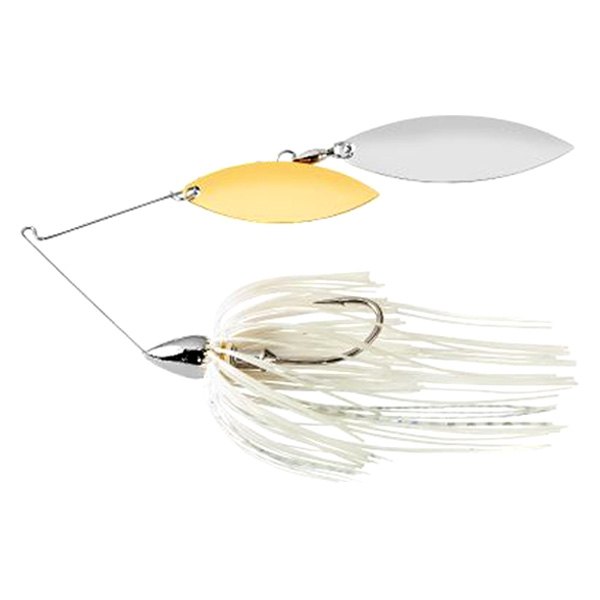 Nickel Frame Double Willow Spinnerbait White & Silver Fishing Lure