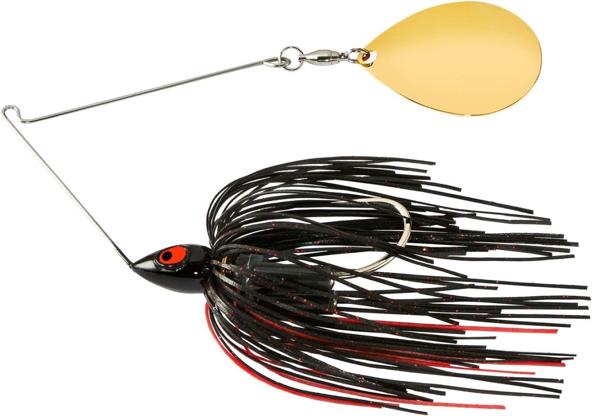 WE12PSC38 Night Time Painted Head Single Col Spinnerbait Black & Red Fishing Lure