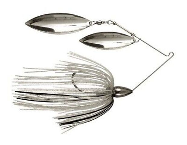 WE12NW67 Nickel Frame Double Willow Spinnerbait Silver Shiner Fishing Lure