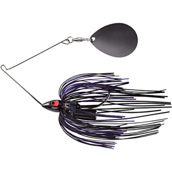 WE34PSBN56 Night Time Painted Head Single Colorado Black Nickel Spinnerbait Fishing Lure, Black Purple