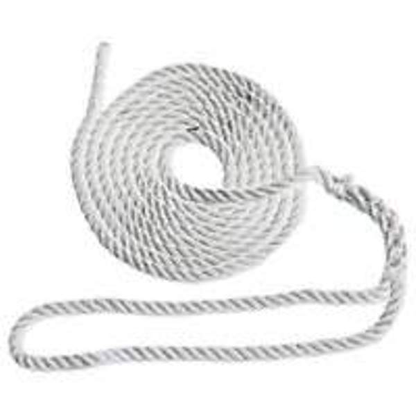 52809 0.375 in. x 15 ft. White Dock Line with 12 in. Eye