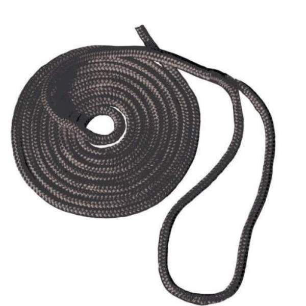 0.375 in. x 15 ft. Black Dock Line with 12 in. Eye