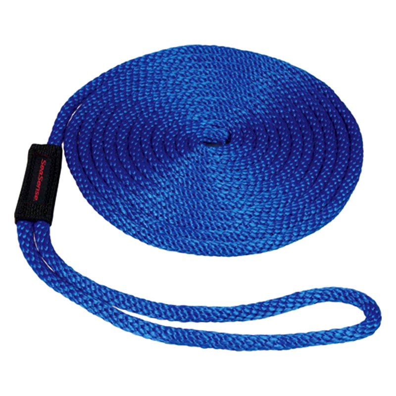 0.375 in. x 15 ft. Solid Braid Dockline, Blue