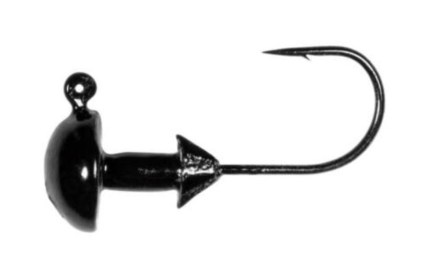 0.031 oz OG Mushroom Jig Head, Black - Pack of 4