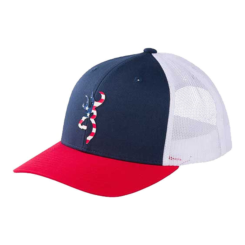 Allegiance Meshback Snapback Cap, Red & White - Blue