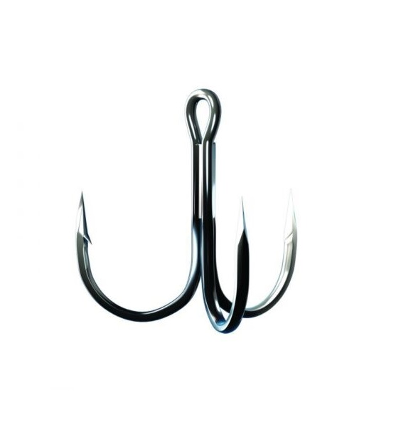 TK934P2 Trokar 3X Strong Round Bend Treble Hook  Pack of 6