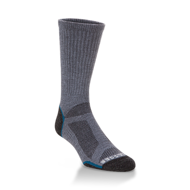 H72774 Ltech Crew Socks, Charcoal & Blue - Size 12 Plus