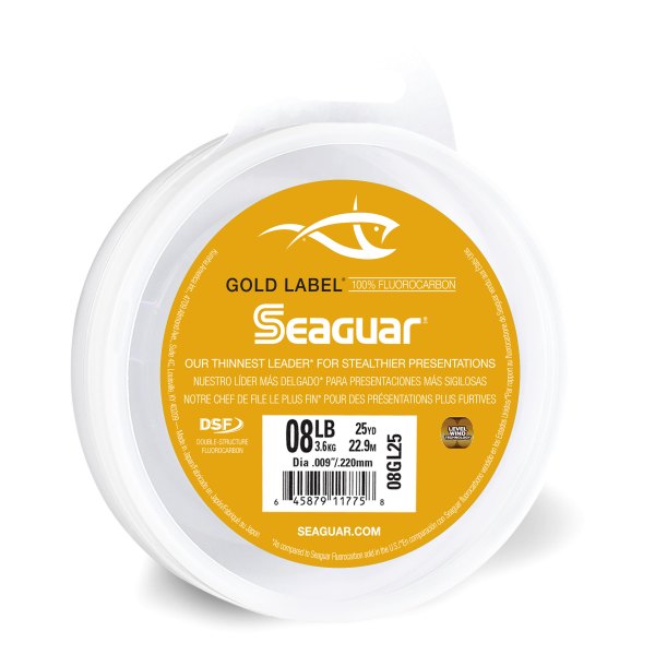 08GL25 8 lbs x 25 Yard Gold Label Fluorocarbon Leader